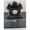 Image 1 : Vintage Wesclox Black Slate Mantle Clock - 14" Tall