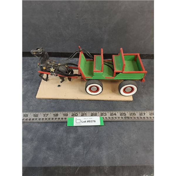Vintage Homemade Horse/Wagon Ornament - Some Damage