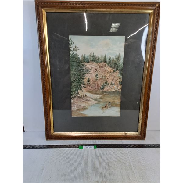 # Wood Framed Water Color Painting - 26" x 32" - Cannot Ship
