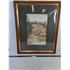 Image 1 : # Wood Framed Water Color Painting - 26" x 32" - Cannot Ship