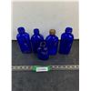 Image 1 : (5) Vintage Phillips "Milk Of Magnesia" Blue Glass Bottles