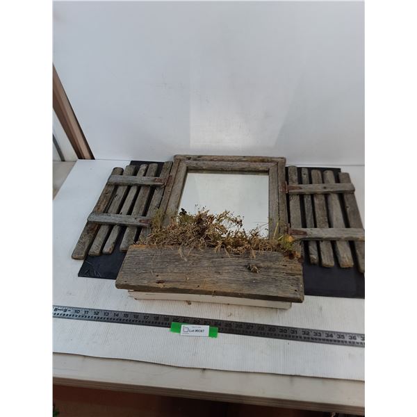 Rustic Wall Mount Mirror 32" x 23" Open