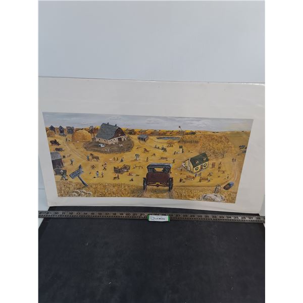 Unframed "Auction Today" Limited Edition Print by Arnie Tiefenbach - 28" x 16"