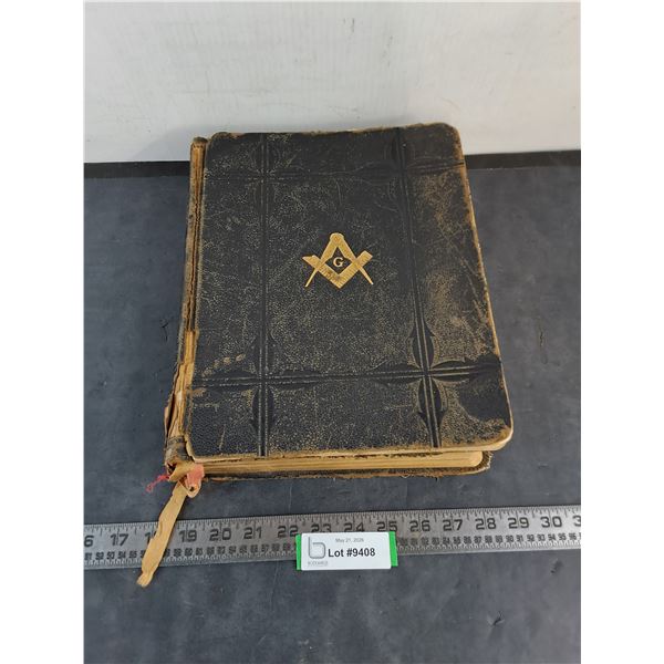 Vintage Free Mason Edition of Holy Bible Produced by A.J. Holman Company w/Leather Cover