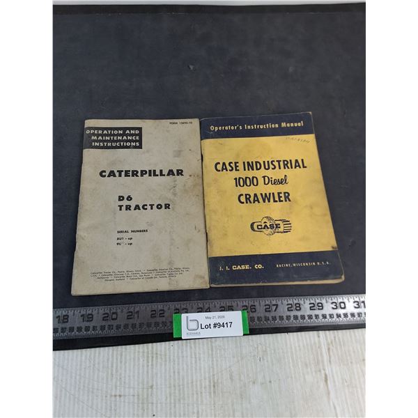 (2) Vintage Shop Manuals (Caterpillar & Case)
