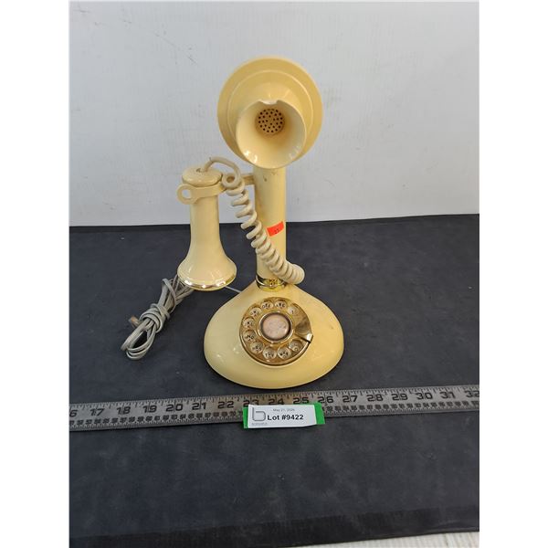 Candlestick Rotary Telephone from 1970's - 1 Chip, Untested, As is