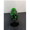Image 2 : Vintage Green & Black Glass Vase - 15" High