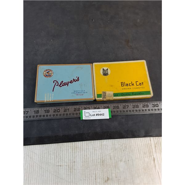 (2) Vintage Cigarette Tins (Player's & Black Cat)