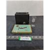 Image 1 : Vintage 620 Hawkeye Kodak Camera, Player's Cigarette Tin, CNH Liquer Glass