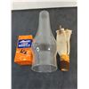 Image 2 : Vintage Oil Lamp Parts (Chimney, Wick, Mantle)