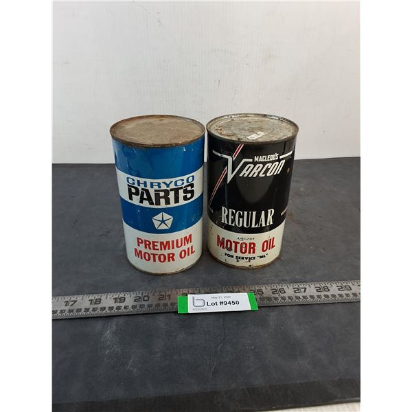 (2) Vintage Sealed Quarts of Motor Oil (Chrysler & MacLeod's Varcon)