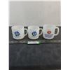 Image 1 : (3) Promotional Milk Glass Coffee Mugs