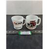 Image 1 : (2) Promotional Milk Glass Coffee Mugs