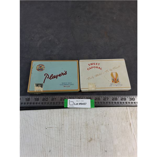 (2) Vintage Cigarette Tins (Player's & Sweet Caporal)
