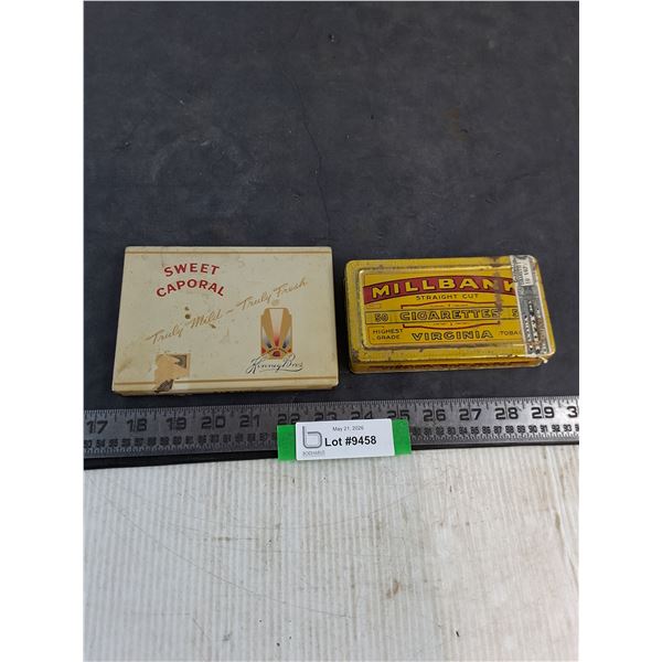 (2) Vintage Cigarette Tins (Sweet Caporal & Millbank)