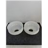 Image 2 : (2) Milk Glass Kerosene Lamp Shades (1 Cracked) - 10" Diameter x 7" High