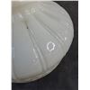 Image 3 : (2) Milk Glass Kerosene Lamp Shades (1 Cracked) - 10" Diameter x 7" High