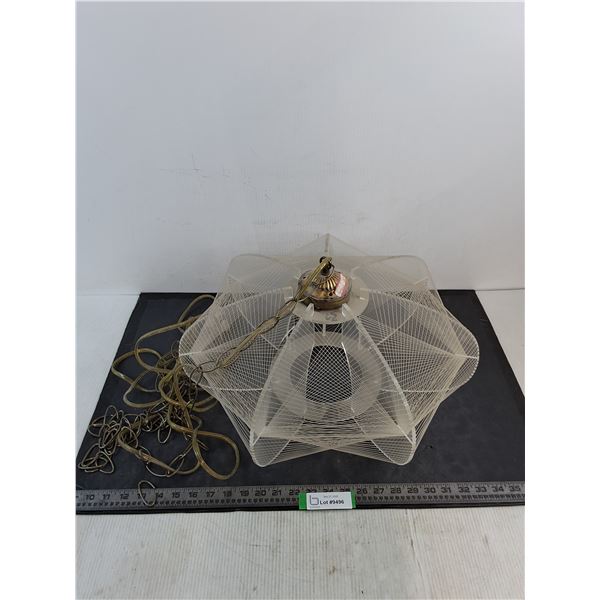 MCM Plastic Wire Hanging Swag Lamp - 19" Diameter x 10" High - Tested
