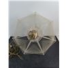 Image 3 : MCM Plastic Wire Hanging Swag Lamp - 19" Diameter x 10" High - Tested