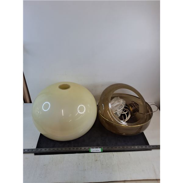 (2) MCM Plastic Light Fixtures & Parts - Pickup Preferred