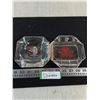 Image 1 : (2) Promotional Glass Ash Trays (Plunkett Hardware & Texaco)