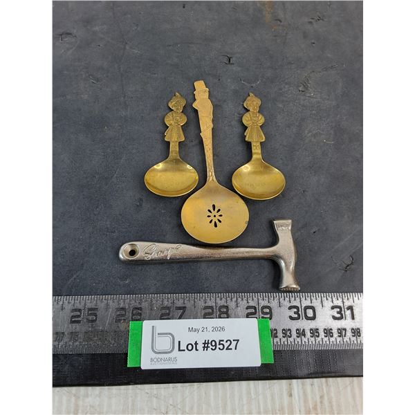 (4) Vintage Brass & Metal Utensils