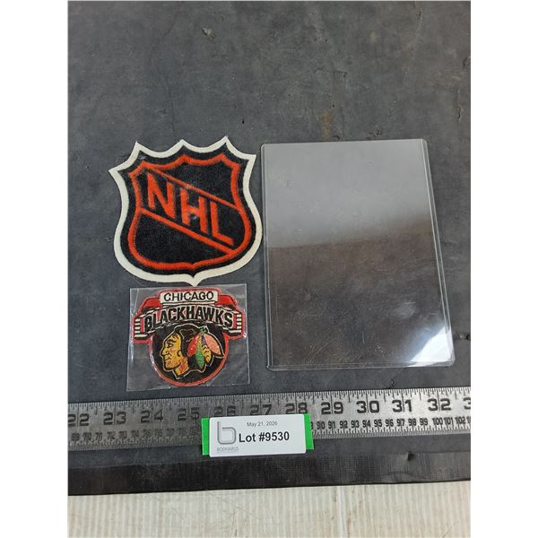 Vintage NHL Crest & "Chicago Blackhawks" Patch, Protective Sleeve