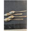 Image 3 : ^ Vintage Teaspoons (6- Sterling Silver = 40.7 grams, 4-Silver Plate, 3-Aluminum), Storage Case