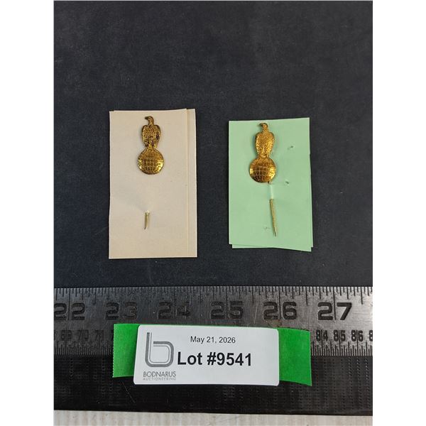 (2) J.I. Case Vintage Brass Stick Pins