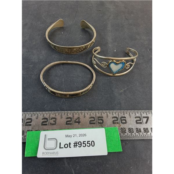 (3) Cuff Bracelets - Non-Magnetic