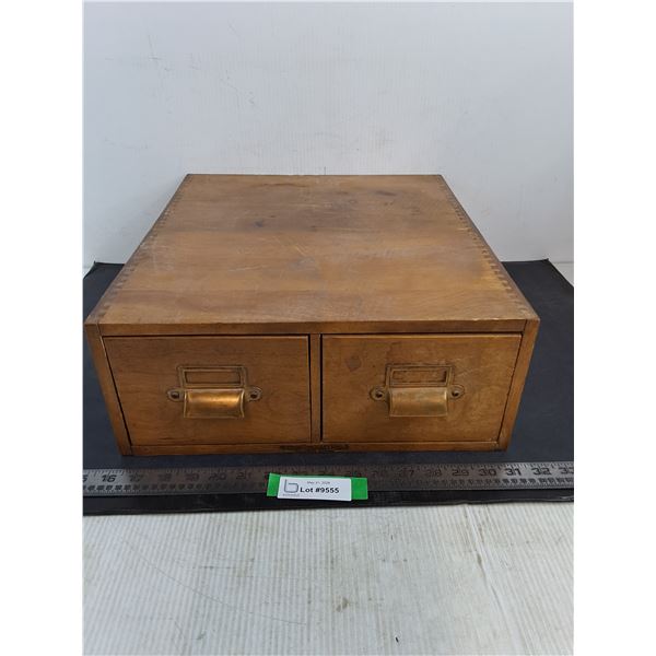 Vintage Wooden Library Card File