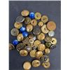 Image 2 : Bulk Assorted Buttons (Plastic  & Brass), Bottle Openers, Black Velvet Liquor Box