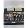Image 1 : Assorted Vintage Silver Plated and Stainless Steel Flatwear w/Storage Aprons