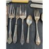 Image 3 : Assorted Vintage Silver Plated and Stainless Steel Flatwear w/Storage Aprons