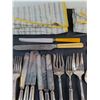 Image 5 : Assorted Vintage Silver Plated and Stainless Steel Flatwear w/Storage Aprons