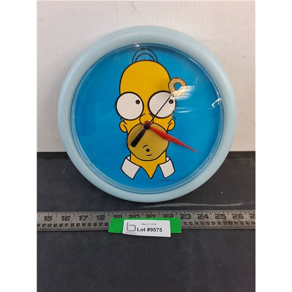 Wesco Homer Simpson 10" Wall Clock - Needs Batteries