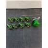 Image 2 : John Deere Suicide Knob, (8) Replica Diecast Tractors, Plastic Box