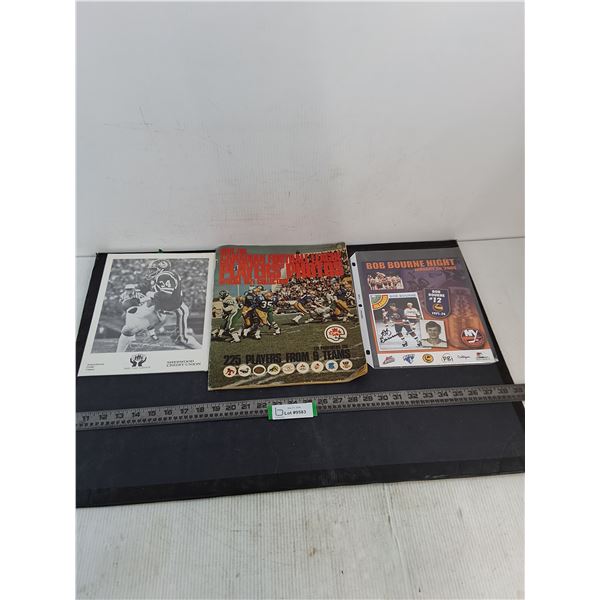 Vintage CFL Collectible Books, "Bob Bourne Night" Card