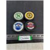Image 1 : (4) NHL Team Logo Pucks