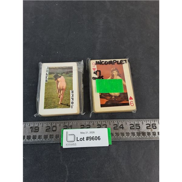(2) Decks of Adult Novelty Playing Cards - Incomplete