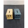 Image 3 : (2) Vintage Metal "Delivery Truck" Coin Banks