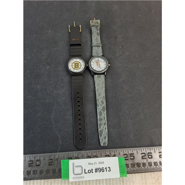 (2) Boston Bruins Themed Wrist Watches