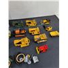 Image 3 : Assorted Diecast & Folded Metal Earth Mover Replica Toys & Parts w/Storage Tote