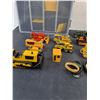 Image 4 : Assorted Diecast & Folded Metal Earth Mover Replica Toys & Parts w/Storage Tote