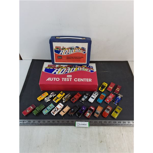 (2) Road Mates Storage Totes w/24 Diecast Toy Vehicles