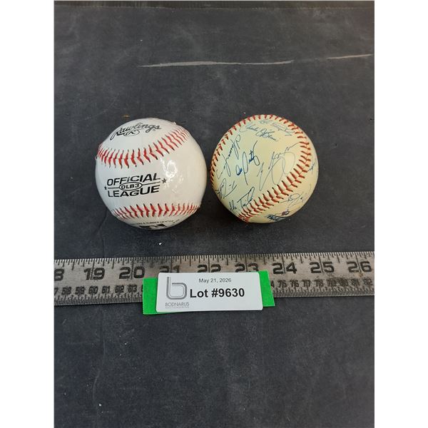 (2) Rawlings Baseballs (1 New & 1 with Multiple Autographs) - Unauthenticated