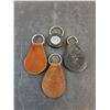 Image 2 : (4) Vintage Mostly Leather Keychains (Trans Am, Firebird, Chevelle, Seiberling Tires).