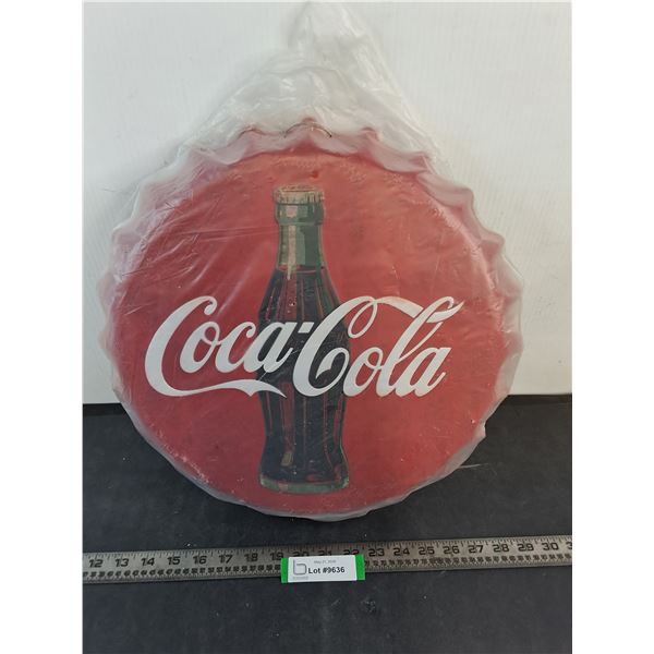 Sealed Metal Coca-Cola 16" Bottle Cap Wall Decor