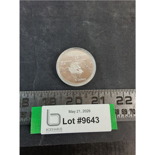 ^ Encased Canadian $5 Sterling Silver Olympic XXI Coin from 1973 - 28.7 grams