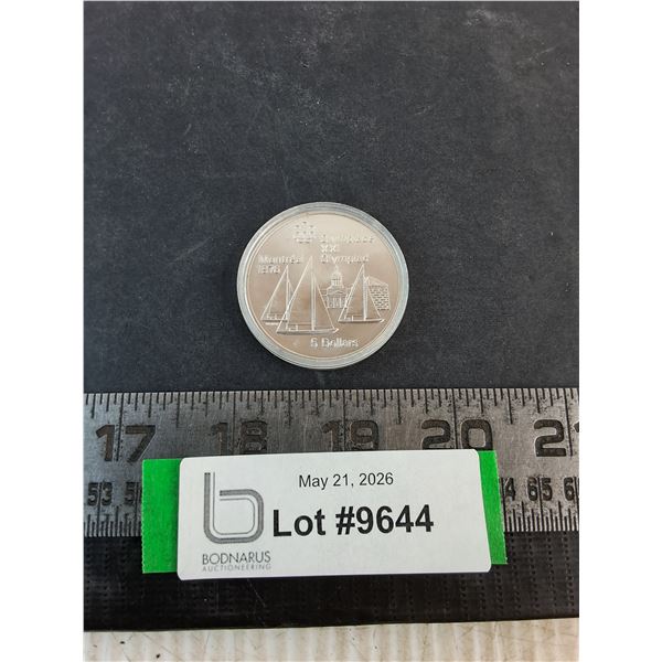 ^ Encased Canadian $5 Sterling Silver Olympic XXI Coin from 1973 - 28.5 grams